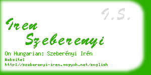 iren szeberenyi business card