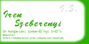 iren szeberenyi business card